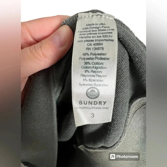 Sundry Pullover Sweatshirt Women's 3 Gray Multi Tie Dye Stripe Crew Neck Cotton - Picture 8 of 8